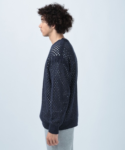 BAYFLOW（ベイフロー）の「BIGメッシュニットプルオーバー（ニット/セーター・メンズ・ブラック/グレー/ネイビー・LARGE/MEDIUM）」の8枚目の写真