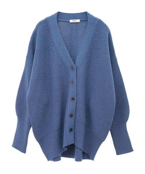 earth music&ecology(アースミュージックアンドエコロジー)の「アンチピリングVネックカーディガン(カーディガン/ボレロ・レディース・ブルー/ブラック/ラベンダー/杢グレー/レモンイエロー・FREE)」の4枚目の写真