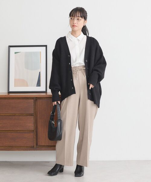 earth music&ecology(アースミュージックアンドエコロジー)の「アンチピリングVネックカーディガン(カーディガン/ボレロ・レディース・ブルー/ブラック/ラベンダー/杢グレー/レモンイエロー・FREE)」の16枚目の写真