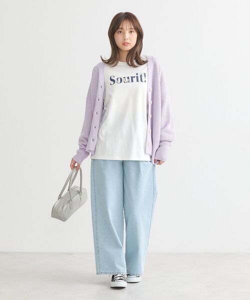 earth music&ecology(アースミュージックアンドエコロジー)の「アンチピリングVネックカーディガン(カーディガン/ボレロ・レディース・ブルー/ブラック/ラベンダー/杢グレー/レモンイエロー・FREE)」の21枚目の写真