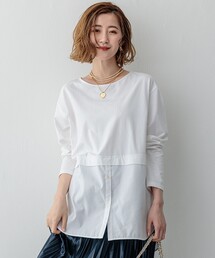 【GLOW10月号掲載/洗える】ナチュラルコットンベアコンビ カットソー