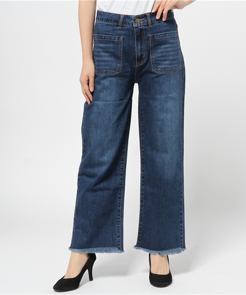 mystic（ミスティック）の「【mystic】デニムバギーパンツ（デニムパンツ・レディース・ネイビー/ブルー・1/2）」の2枚目の写真