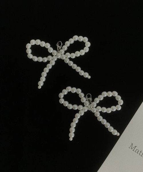 セール】ミニ パールリボンスニーカーチャーム（キーホルダー