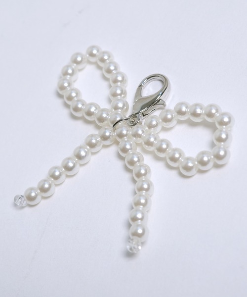 ミニ パールリボンスニーカーチャーム（キーホルダー）｜shopnikoniko