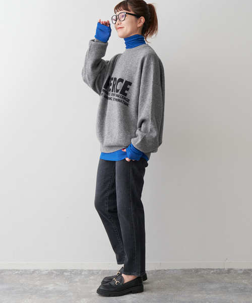 Spick & Span（スピックアンドスパン）の「ダブルジャガードロゴニットプルオーバー（ニット/セーター・レディース・チャコールグレー/ホワイト系その他・FREE）」の16枚目の写真