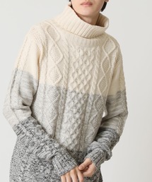 選べる クルーネック＆タートルネック ケーブル編みニット セーター Bling Leads