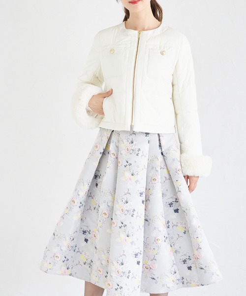 tocco closet 2WAY袖口ファー付きマイクロファイバージャケット