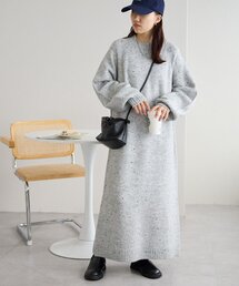 【6色展開!/WEB限定】ラグランハイネックニットワンピース