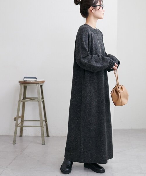 セール】【6色展開!/WEB限定】ラグランハイネックニットワンピース