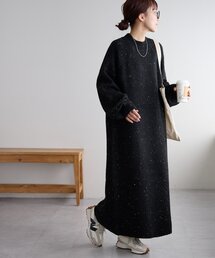 【6色展開!/WEB限定】ラグランハイネックニットワンピース