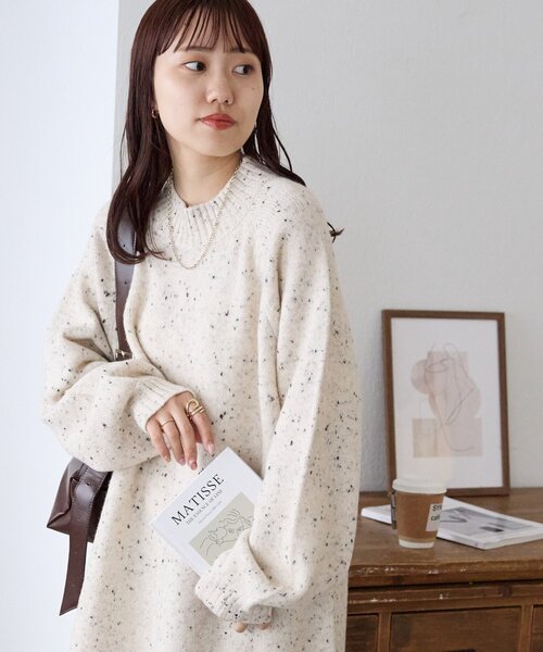 6色展開!/WEB限定】ラグランハイネックニットワンピース（ワンピース