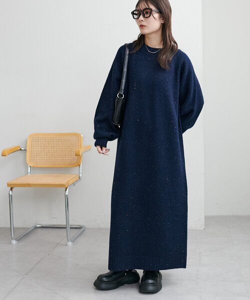 セール】【6色展開!/WEB限定】ラグランハイネックニットワンピース