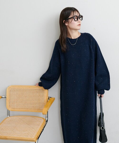 セール】【6色展開!/WEB限定】ラグランハイネックニットワンピース