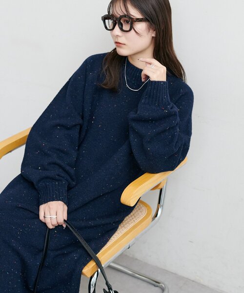 6色展開!/WEB限定】ラグランハイネックニットワンピース（ワンピース