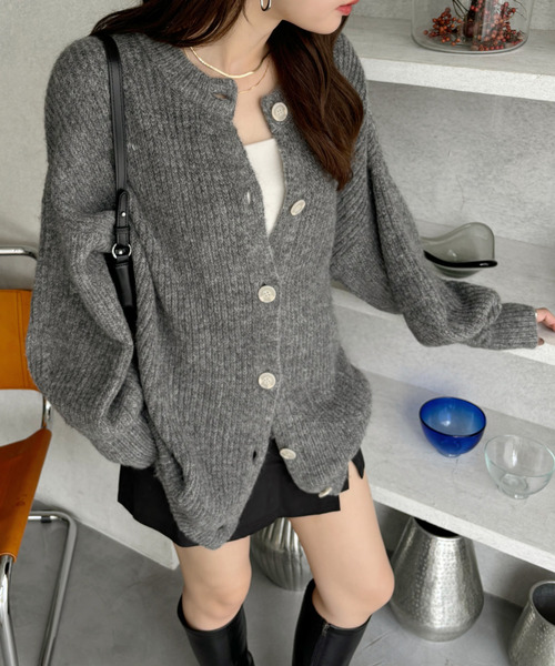 Ada.(エイダ)の「ふんわり モヘアタッチ メランジニット オーバーサイズカーディガン(カーディガン/ボレロ・レディース・グリーン/アイボリー/グレー・FREE)」の22枚目の写真