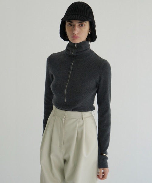 セール】ZIP UP TURTLE KNIT TOPS（ニット/セーター）｜CLANE