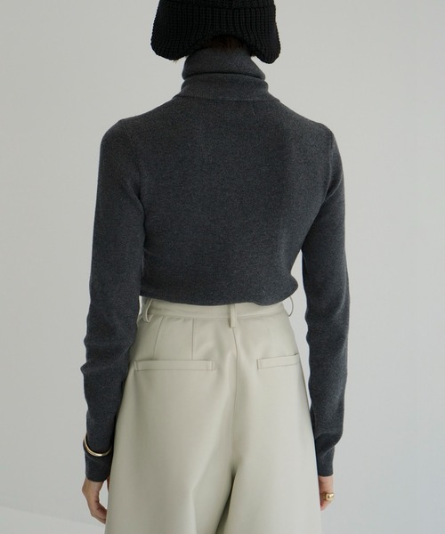 セール】ZIP UP TURTLE KNIT TOPS（ニット/セーター）｜CLANE
