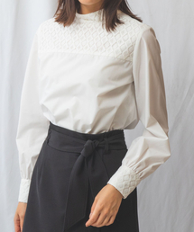 NARACAMICIE | 【NARACAMICIE】モールレース長袖ハイカラープルオーバー(シャツ/ブラウス)