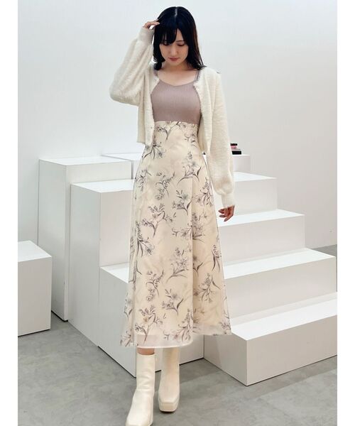 MERCURYDUO（マーキュリーデュオ）の「ミニシャギーロングスリーブニットカーディガン（カーディガン/ボレロ・レディース・グレー/アイボリー・FREE）」の20枚目の写真