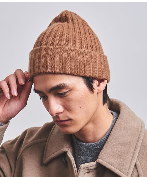 UNITED ARROWS（ユナイテッドアローズ）の「オーガニック カシミヤ ニットキャップ（ニットキャップ/ビーニー・メンズ・ネイビー/ブラウン・FREE）」の11枚目の写真