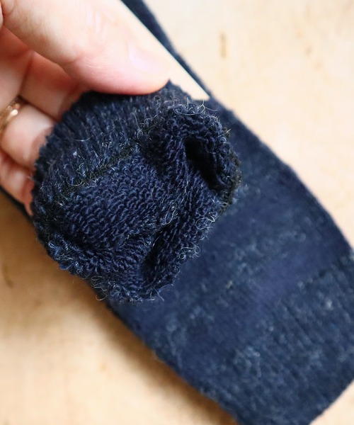 H FOOT WEAR（エイチフットウェア）の「【H FOOT WEAR エイチフットウェア】 "RAYURES(レイユール)"　ウールパイル ボーダーソックス　数量限定生産（ソックス/靴下・レディース・ダークグレー/ベージュ/グレー/ネイビー・FREE）」の8枚目の写真