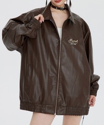 HOOK（フック）の「【HOOK】for　girls　オーバーサイズPUレザージャケット（ブルゾン）」