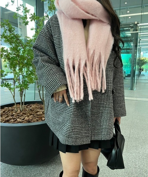 paravion(パラビオン)の「ダブルチェックコート(テーラードジャケット・レディース・ブラウン/グレー・FREE)」の7枚目の写真