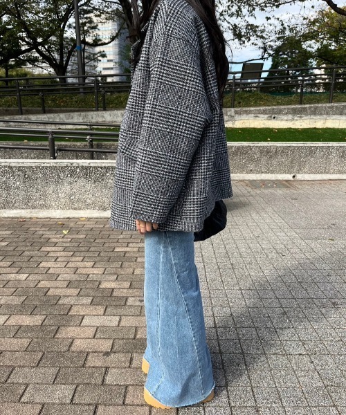 paravion(パラビオン)の「ダブルチェックコート(テーラードジャケット・レディース・ブラウン/グレー・FREE)」の16枚目の写真