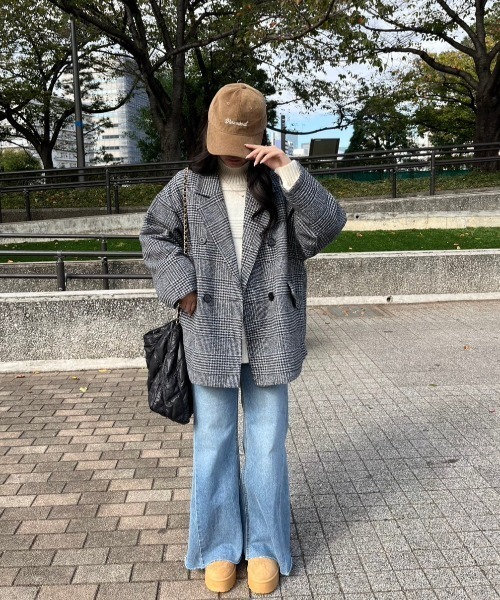 paravion(パラビオン)の「ダブルチェックコート(テーラードジャケット・レディース・ブラウン/グレー・FREE)」の17枚目の写真