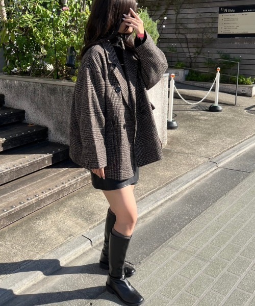 paravion(パラビオン)の「ダブルチェックコート(テーラードジャケット・レディース・ブラウン/グレー・FREE)」の21枚目の写真
