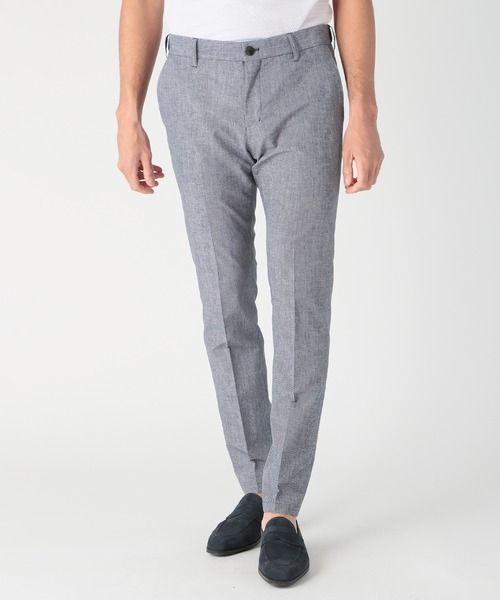 MEN'S BIGI（メンズビギ）の「〈イージーケア/吸水速乾〉COOL DOTS メランジプリントスラックスパンツ（スラックス・メンズ・ネイビー/グレー/ブルー/グリーン・01/02/03/04）」の18枚目の写真