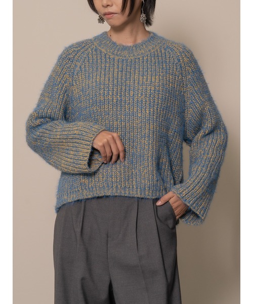 【ZOZO限定商品】バックスリットミックスヤーンニット（ニット/セーター）｜DOLLUPOOPS（ドールアップウップス）