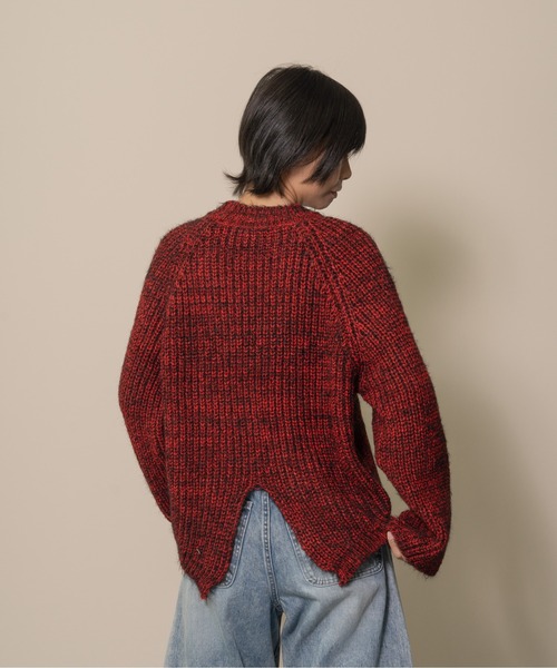 DOLLUPOOPS（ドールアップウップス）の「バックスリットミックスヤーンニット（ニット/セーター・レディース・ボルドー/ブルー・38）」の8枚目の写真