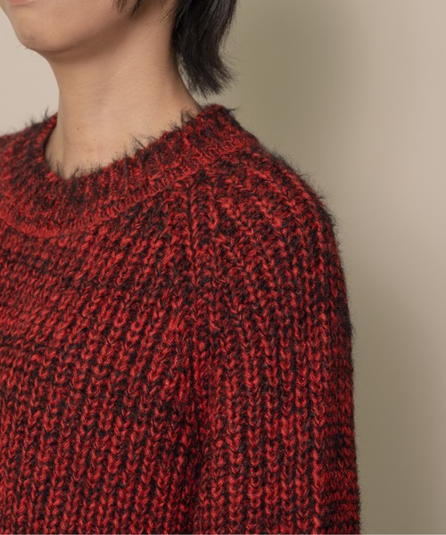 DOLLUPOOPS（ドールアップウップス）の「バックスリットミックスヤーンニット（ニット/セーター・レディース・ボルドー/ブルー・38）」の9枚目の写真
