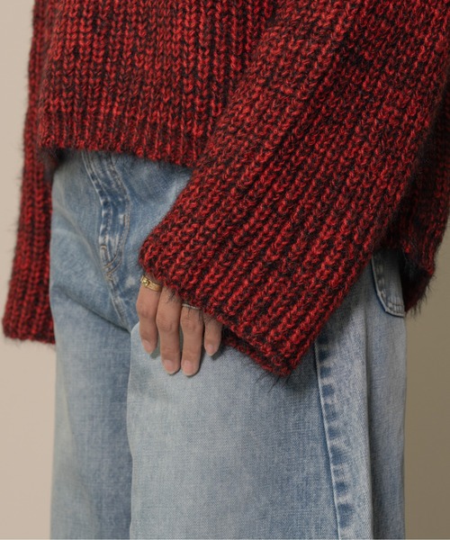 DOLLUPOOPS（ドールアップウップス）の「バックスリットミックスヤーンニット（ニット/セーター・レディース・ボルドー/ブルー・38）」の10枚目の写真