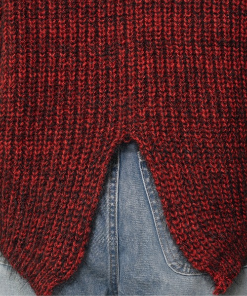 DOLLUPOOPS（ドールアップウップス）の「バックスリットミックスヤーンニット（ニット/セーター・レディース・ボルドー/ブルー・38）」の12枚目の写真