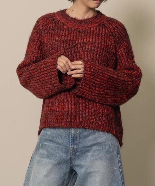 DOLLUPOOPS(ドールアップウップス)の「バックスリットミックスヤーンニット(ニット/セーター・レディース・ボルドー/ブルー・38)」の11枚目の写真