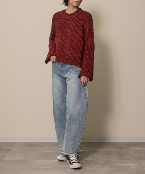 DOLLUPOOPS(ドールアップウップス)の「バックスリットミックスヤーンニット(ニット/セーター・レディース・ボルドー/ブルー・38)」の8枚目の写真