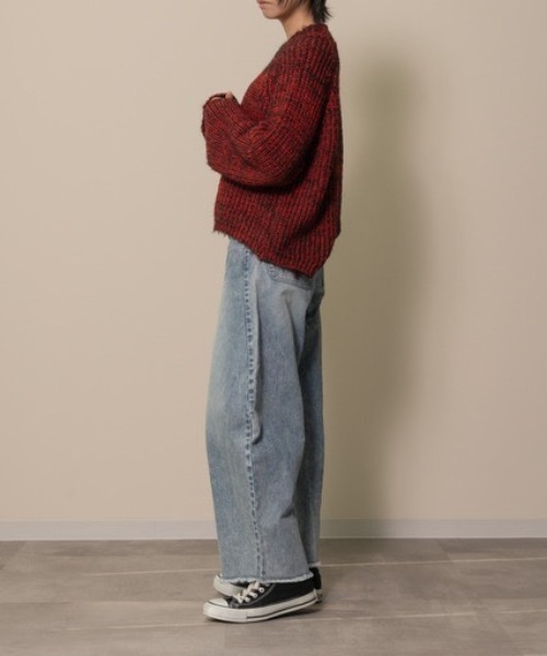 DOLLUPOOPS(ドールアップウップス)の「バックスリットミックスヤーンニット(ニット/セーター・レディース・ボルドー/ブルー・38)」の9枚目の写真
