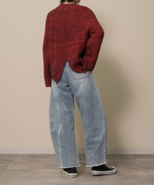 DOLLUPOOPS(ドールアップウップス)の「バックスリットミックスヤーンニット(ニット/セーター・レディース・ボルドー/ブルー・38)」の10枚目の写真