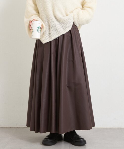 CIAOPANIC TYPY（チャオパニックティピー）の「チンツ加工光沢ボリュームスカート（スカート・レディース・ブラウン/ベージュ/ブラック・ONE SIZE）」の13枚目の写真