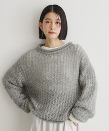 【毛玉になりにくい】ラメメッシュニット/洗える