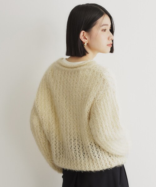 THE SHOP TK (ザ ショップ ティーケー )の「◆【毛玉になりにくい】ラメメッシュニット/洗える(ニット/セーター・レディース・チャコールグレー/ナチュラル/ベビーピンク・12/13)」の5枚目の写真
