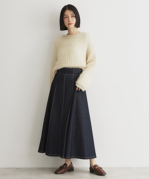 THE SHOP TK (ザ ショップ ティーケー )の「◆【毛玉になりにくい】ラメメッシュニット/洗える(ニット/セーター・レディース・チャコールグレー/ナチュラル/ベビーピンク・12/13)」の8枚目の写真