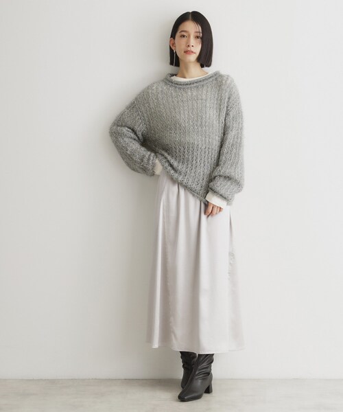 THE SHOP TK (ザ ショップ ティーケー )の「◆【毛玉になりにくい】ラメメッシュニット/洗える(ニット/セーター・レディース・チャコールグレー/ナチュラル/ベビーピンク・12/13)」の11枚目の写真