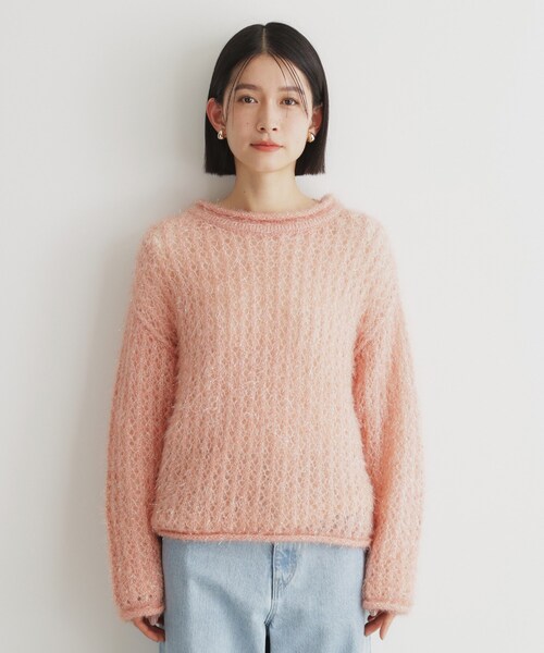 THE SHOP TK (ザ ショップ ティーケー )の「◆【毛玉になりにくい】ラメメッシュニット/洗える(ニット/セーター・レディース・チャコールグレー/ナチュラル/ベビーピンク・12/13)」の18枚目の写真