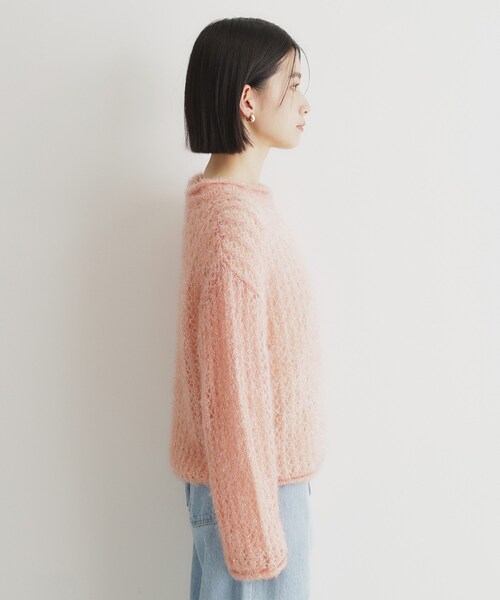 THE SHOP TK (ザ ショップ ティーケー )の「◆【毛玉になりにくい】ラメメッシュニット/洗える(ニット/セーター・レディース・チャコールグレー/ナチュラル/ベビーピンク・12/13)」の19枚目の写真