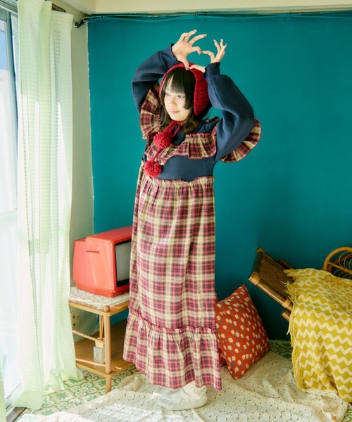 クティールとレトロ】ポンポンニットイヤーマフラー（イヤーマフ