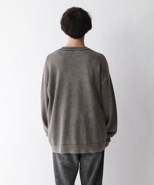 RAGEBLUE(レイジブルー)の「ピグメント/フラワー刺繍ステッチクルーネックニット(ニット/セーター・メンズ・ブルー/グレー/レッド・LARGE/MEDIUM)」の18枚目の写真