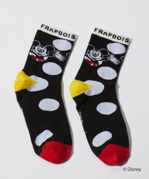 FRAPBOIS（フラボア）の「スコープソックス FRAPBOIS＜MICKEY MOUSEコレクション＞（ソックス/靴下・レディース・ブラック・FREE）」の2枚目の写真